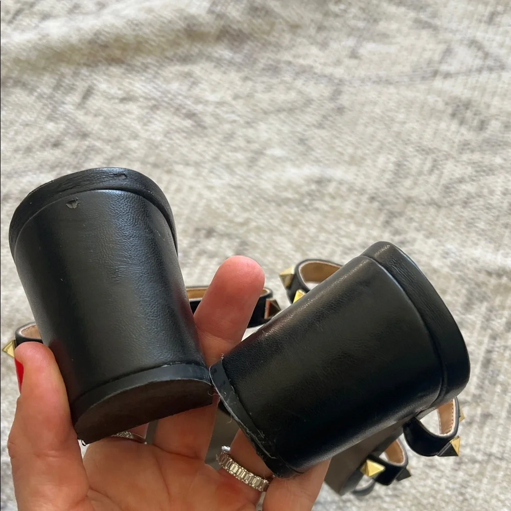 Valentino Black Sandals with Gold Studs - Picture 6 of 10